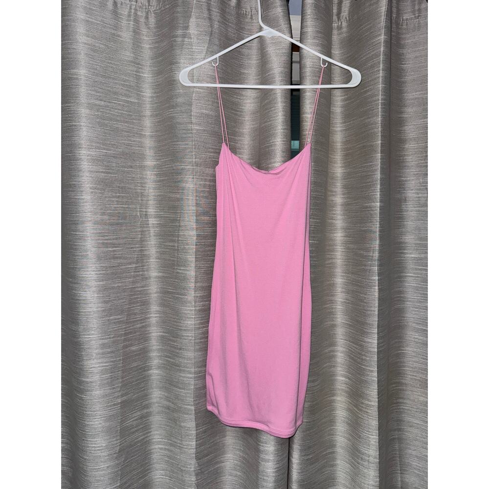 Naked Wardrobe Spagetti strap pink dress size small - NEW